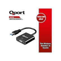 QPORT (Q-UVG) USB 3.0 TO VGA CEVIRICI