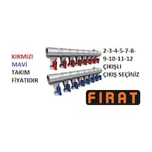 Fırat 1"Mini Küresel Vanalı Kollektör Takımı (1 Kırmızı 1 Mavi)