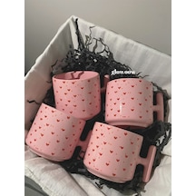 Pembe Kupa, Kalpli Kupa, Pembe Kupa Seti, Çeyiz Kupa Seti, Hediye Kupa Seti, Bardak Altlığı, Bardak Beyaz