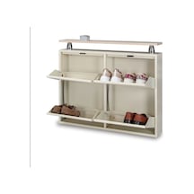 Kaser Metal Krem Ayakkabılık 2+2