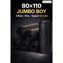 Jumbo Boy Çöp Poşeti 80 110 Cm 10 Lu 5 Paket 50 Adet