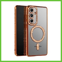 Bezos Samsung Galaxy S26 Plus Uyumlu Joke Simli Magneticsafe Kılıf - Turuncu Dmc