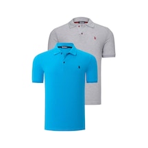 İkili Set T8561 Dewberry Erkek Tshırt-gri-mavi