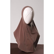 Hürrem Bone Vizon Pratik Hazır Geçmeli Genç Tesettür Bone Sandy Kumaş Düz Hijab 2312 10 Vizon