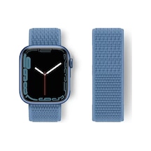 Newface Apple Watch 42mm Hasırlı Cırtcırtlı Kordon - Mavi