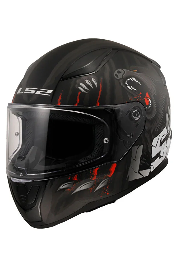 Rapid 2 Clawn Fullface Motosiklet Kaskı Siyah Kırmızı