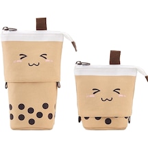 Japon Sevimli Süt Çay Kalem Çantası Kızlar Ve Öğrenciler İçin Çok Fonksiyonlu Kırtasiye Kutusu Kalem Kutusu Büyük Kapasiteli Kalem Çantası-haki