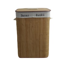 Lorin Bambu Naturel Iki Bölmeli Katlanır Kirli Çamaşır Sepeti 72 NATUREL
