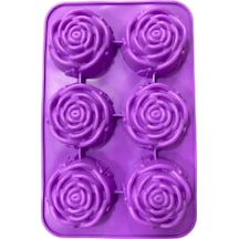 Silikon Gül Desenli Sabun Mum Kek Çikolata Kalıbı Goldcakes