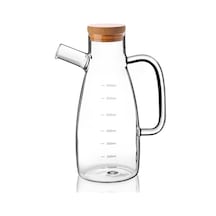 Hubrendy Tedarik 650 Ml Bambu Kapaklı Cam Yağdanlık Royaleks-70086 Diğer