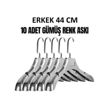 Ceket Elbise Askısı Plastik Gümüş Kaplama İtalyan Kanca A Kalite Kıyafet Takım Askısı 10 Adet Diğer