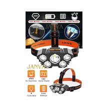 Çok Fonksiyonlu 5 Led Şarjlı Ultra Güçlü Kafa Lambası Feneri Ipx5 Su Geçirmez Litym Lion Batarya X5 Diğer