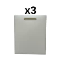 3'lü Türkay 32.5x26.5x2 Cm Saplı Polietilen Kesme Tahtası Kesim Levhası Naturel/beyaz 1145