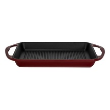 Tr Döküm Dikdörtgen Izgara Tavası Döküm Demir Yekpare Çift Kulplu 26x32 Cm Bordo Diğer