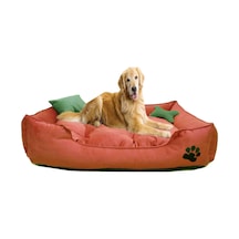 Yıkanabilir Ultra Soft Köpek Yatağı Large Büyük Irklar İçin Kiremit