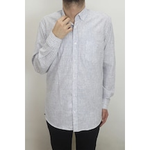 Cliente Dmctekstil Erkek Çizgili Rahat Kalıp Tek Cepli Uzun Kollu Yazlık Keten Gömlek Gri Cliente Dmctekstil Erkek Çizgili Rahat Kalıp Tek Cepli Uzun Kollu Yazlık Keten Gömlek Gri