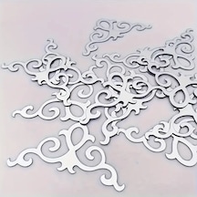 Gümüş Aynalı Pleksi Köşe Dekor 10x10cm 8 Adet
