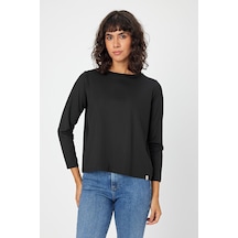Alexandergardı Uzun Kollu Kumaş T-shirt Agsweat00 Siyah