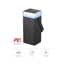 1041 40000 Mah Type-c Lightning 22,5 W Hızlı Şarj Rgb Led Işıklı Powerbank Siyah Beyaz