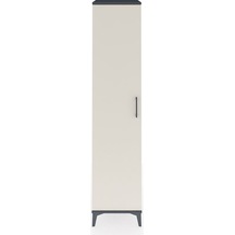 Hyperion Dolap 3 Raflı Tek Kapaklı Tek Askılı 44x44x195 Antrasit-aytaşı Antrasit