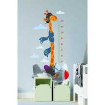 MSticker Uçakta Uçan Zürafa Figürlü Çocuk Odası Duvar Sticker