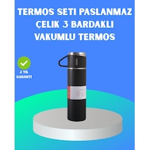 304 Çelik Termos Seti 2 Bardaklı, 500 Ml, Uzun Süre Isı Koruma Çok Renkli