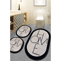 Chilai Home Mohe 3'lü Set Banyo Halısı Djt Bej