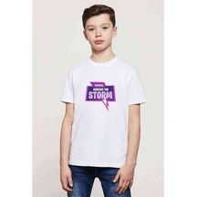 Fortnite Survive The Storm Baskılı Unisex Çocuk Beyaz T-Shirt