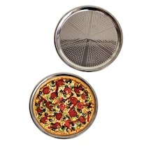 Delikli Çelik Pizza ve Lahmacun Tepsisi Orta Boy -  32  CM