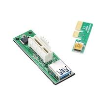 Pazly Mini Pcı-e X1 Uzatma Kablosu - Pcı-e 1x Genişletme Kartı - 90 Dik Açı Usb & Sata Kablosu İle