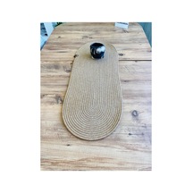 Jüt, Hasır, Dekoratif Masa Örtüsü, Runner 30x80 Cm, Amerikan Servis, Sehpa Örtüsü, Bohem Tarzı Hasır Hasır