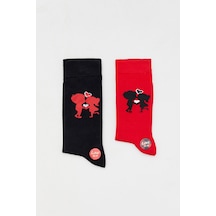 Fullamoda Sevgili Çorabı 2 Li Paket- Kırmızı 23MICG631184870-Kırmızı
