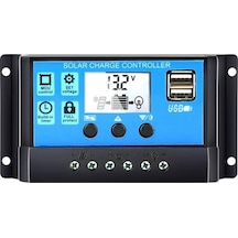 Evrensel Güneş Paneli Kontrol Cihazı Akü Şarj Regülatörü 12v/24v Otomatik Çift Usb İle Dıy Güneş Enerjisi İçin