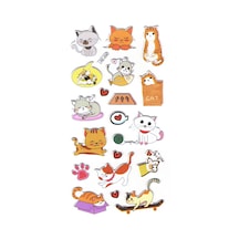 Sticker Kabartmalı Stiker Defter Planlayıcı Etiket Lre-006 -17 x 9 CM - Komik Kaykay Kedi