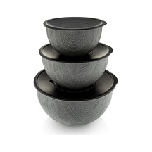 Bambum Rose Wood 3'lü Metal Karıştırma Kabı - Antrasit