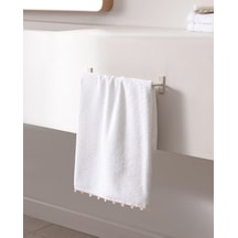 Madame Coco Melly %100 Pamuk Kroşeli Yüz Havlusu - Beyaz/pudra - 50x70 Cm 8684427300640 Çok Renkli