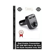 Özel Üretim Transmitter Bt Usb Mp3 Micro Sd Kart X8 Siyah Seyahat Araç Kiti
