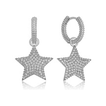 Gümüş Halka Yıldız Küpe Gümüş