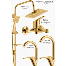 0-05 Mutfak Banyo Lavabo Bataryası Robot Duş Takımı Musluk Armatür Siyah Krom Gold Beyaz Gold