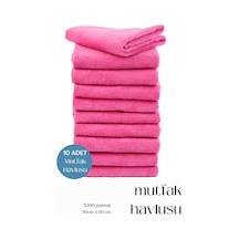 10 Adet Mutfak Havlusu El Yüz Havlusu Pembe