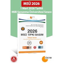 2026 Msü Çıkmış Sorular-tıpkı Basım-bire Bir Ösym-1 Mart 2026 Tarihli Sınav