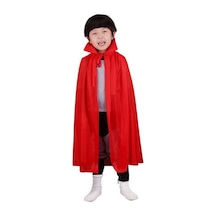 Kırmızı Renk Yakalı Pelerin Çocuk Boy 90 Cm Karışık Renk