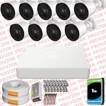 Provzen Rv Hikvision 9 Kameralı Full Hd 20mt Gece Görüşlü Güvenlik Kamerası Olay Anında Bildirim