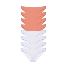 Alray 8 Adet Eko Set Likralı Kadın Slip Külot Pudra Beyaz Çok Renkli
