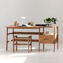 Woodesk Nordik Ahşap Çalışma Masası 180x60 Tik Renk Cpt4629-180 Teak