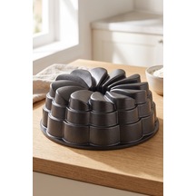 Emsan Black Shiny Rose Döküm Kek Kalıbı 22 Cm