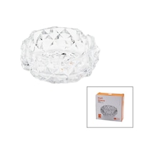 Büyük Cam - Dıamond Kristal Şekil Yuvarlak Küllük Çap: 12.8cm - D: 5.2cm 5250