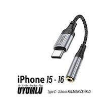 Apple Uyumlu iPhone  15 Plus-pro-pro Max Kulaklık Dönüştürücüsü Type-c Çevirici Aparat