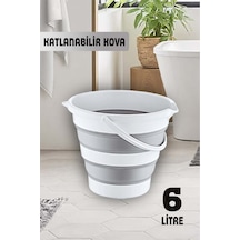 Pratik Katlanabilir 6lt Akordiyon Kovası, Pratik Katlanabilir Banyo Araba Yıkama Su Kovası 6 Lt Renkli
