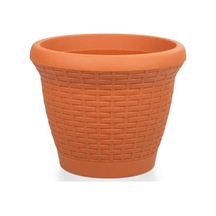 Omnipazar So-hs02 Plastik Hasır Desenli Dekoratif Saksı 6 Litre No 2 Kiremit 108